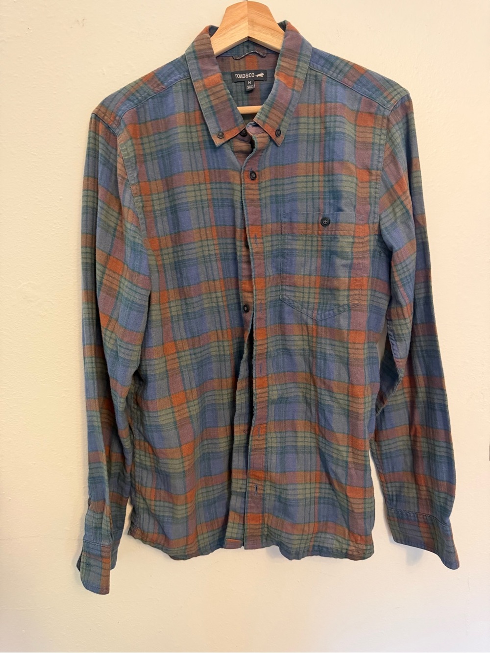 Toad&Co Plaid Button-Down Shirt in Blue, Green, and Brown